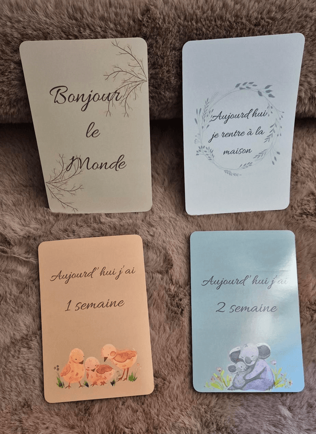 Cartes étapes bébé thème Eden 